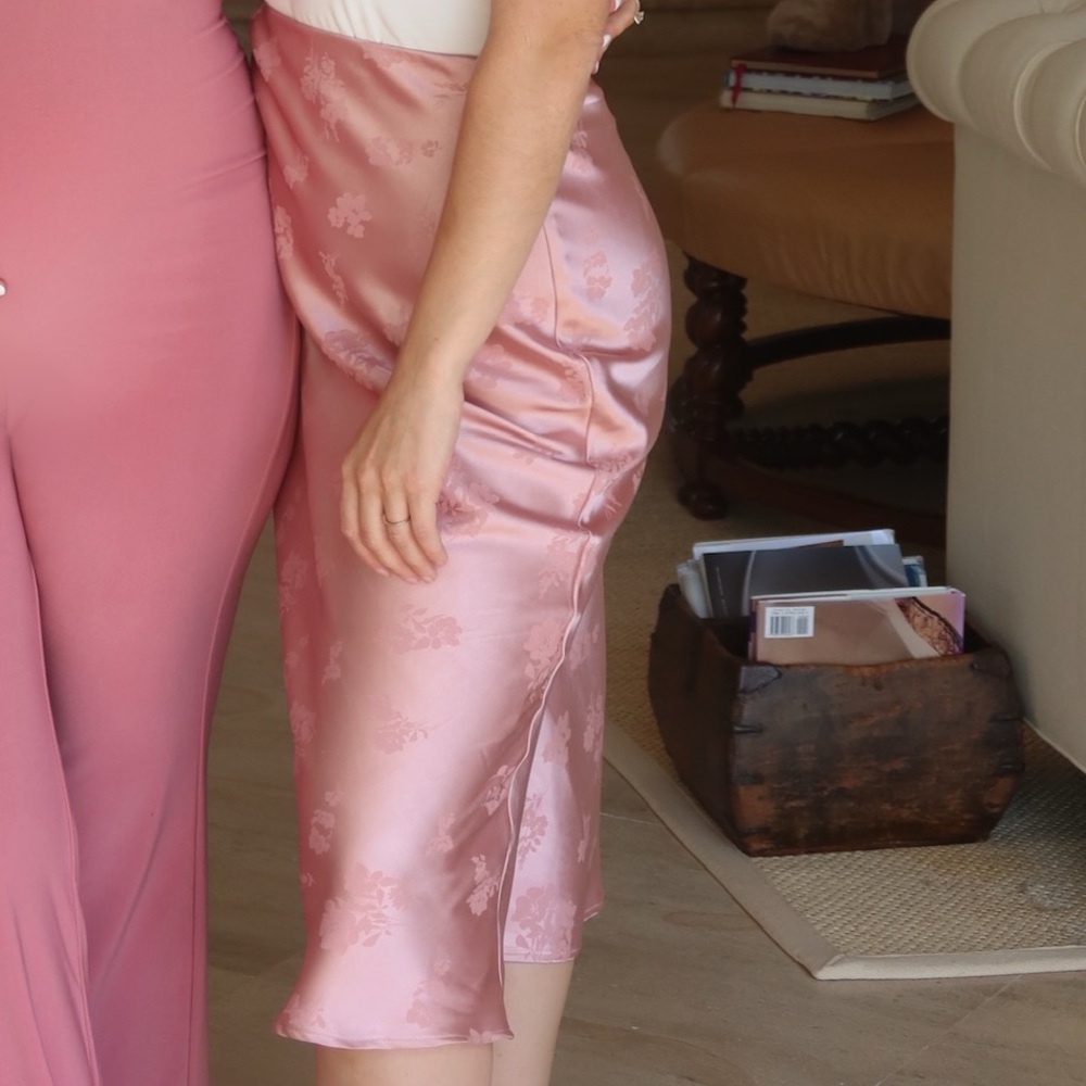 Altar'd State Pink Satin Skirt